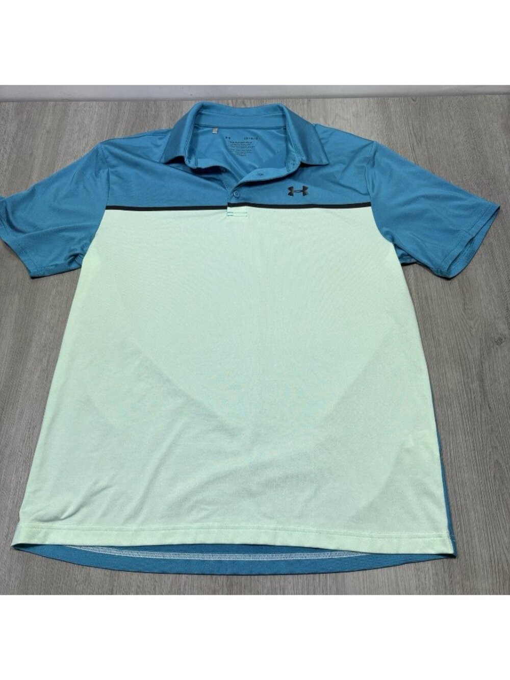 Under Armour Polo Shirt Mens Blue Colorblock The Playoff Golf Performance